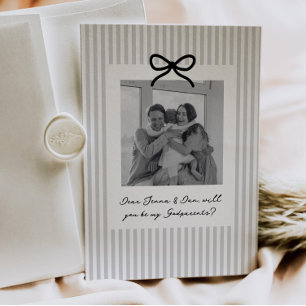 Convite Proposta de Padrinhos Listras Cinzentas