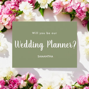 Convite Proposta de Planejador de Casamento Verde Sage