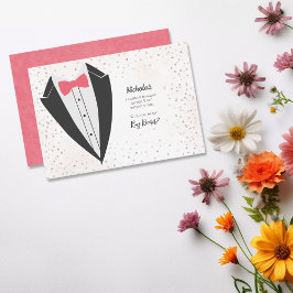 Convite Proposta do Tuxedo Ring Bearer Confetti