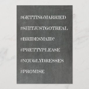 Convite Proposta engraçada da dama de honra/madrinha de