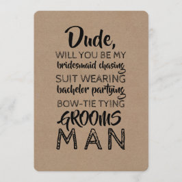 Convite Proposta engraçada de padrinho de traje