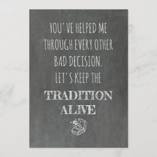 Convite Proposta engraçada doce da dama de honra/madrinha