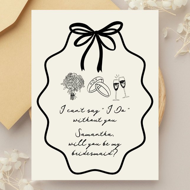 Convite Proposta Floral de Bridesmaid de Arco Desenhado à  (Criador carregado)