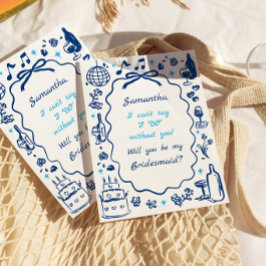 Convite Proposta manuscrita de Bridesmaid de champanhe