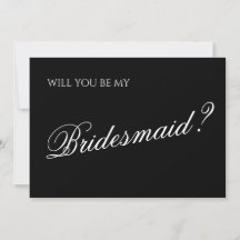 Proposta Mínima de Bridesmaid de Script Preto
