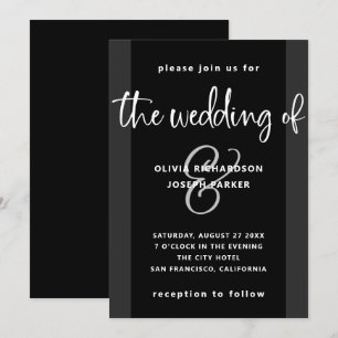 Convite Proposta moderna   Casamento Preto e Branco