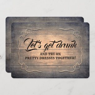 Convite Proposta rústica engraçada da dama de