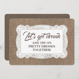 Convite Proposta rústica engraçada da dama de