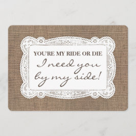 Convite Proposta rústica engraçada da dama de