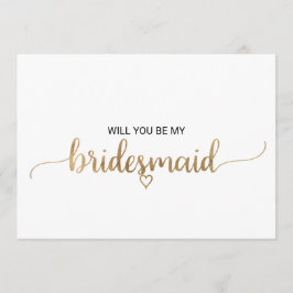 Convite Proposta Simples de Bridesmaid da Caligrafia Doura