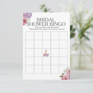 Convite Prosecco florals Chá de panela jogo Bingo