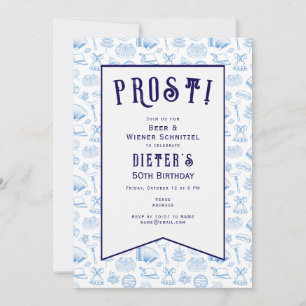 Convite Prost! Aniversário de Beer & Wiener Schnitzel em a