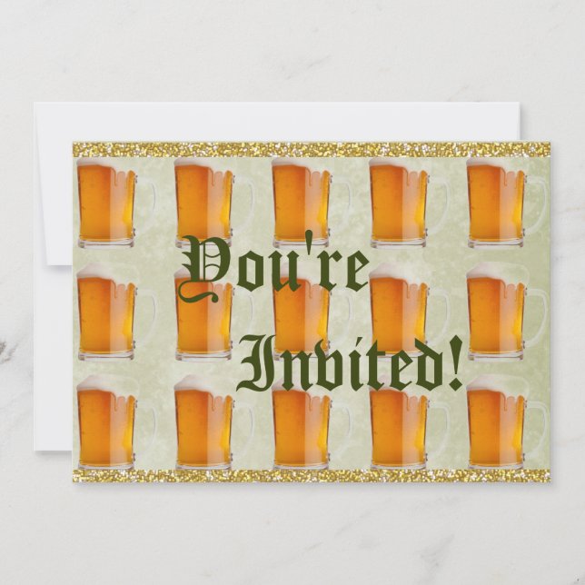Convite Prost De Cervejas De Oktoberfest (Frente)