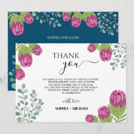 Convite Protea Flower Garden Obrigado Casamento