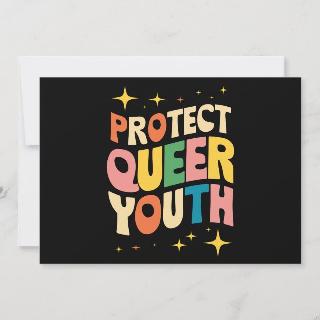 Convite Proteja Jovens Queer Proteja Crianças Trans LGBTQ (Frente)