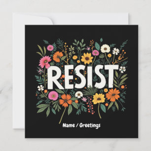 Convite Protesto Político Contra Trump Floral RESIST