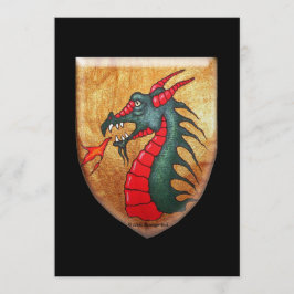 Convite Protetor medieval do dragão verde