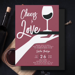 Convite Provando De Vinho Elegante Chá de panela De Vinhos