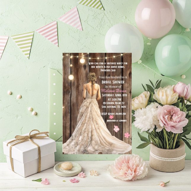 Convite Proverbs 31:10 Bridal Shower Invitation (Personalize this beautiful Proverbs 31:10 Bridal shower invitation. )