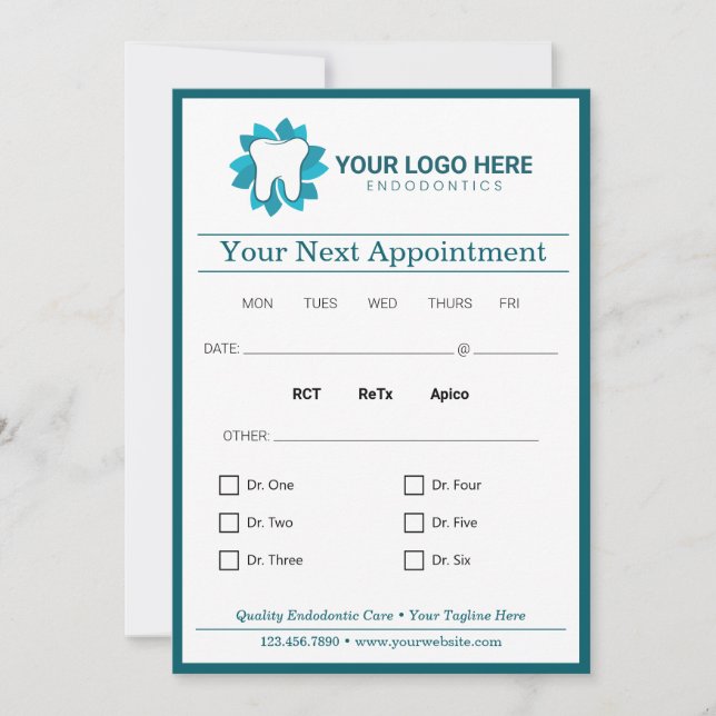 Convite Próximo Compromisso de Endodontica Editável (Frente)