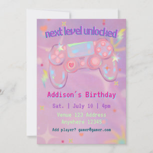 Convite Próximo Nível Desbloqueado, Aniversário de Gamer R