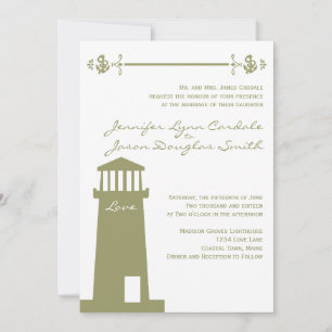 Convite prudente do casamento da âncora náutica 