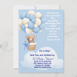 Convite Psalm 21:6 Boy Baby Shower Invitation