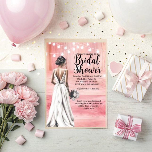 Convite Psalm 23:6 Bridal Shower Invitation  (Personalize this darling Psalm 23:6 Bridal shower invitation. )