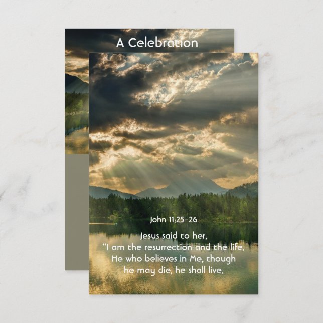 Convite Psalm 48:14 Scripture Celebration of Life Service (Frente/Verso)