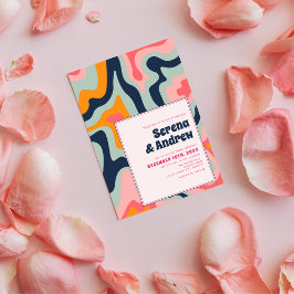 Convite Psicodélica Azul Cor-de-rosa 70