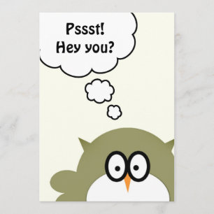 Convite Pssst! Hey você? A festa de aniversário convida