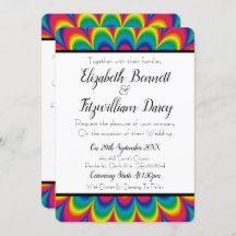 Convite Psychedelic Tie Dye Casamento