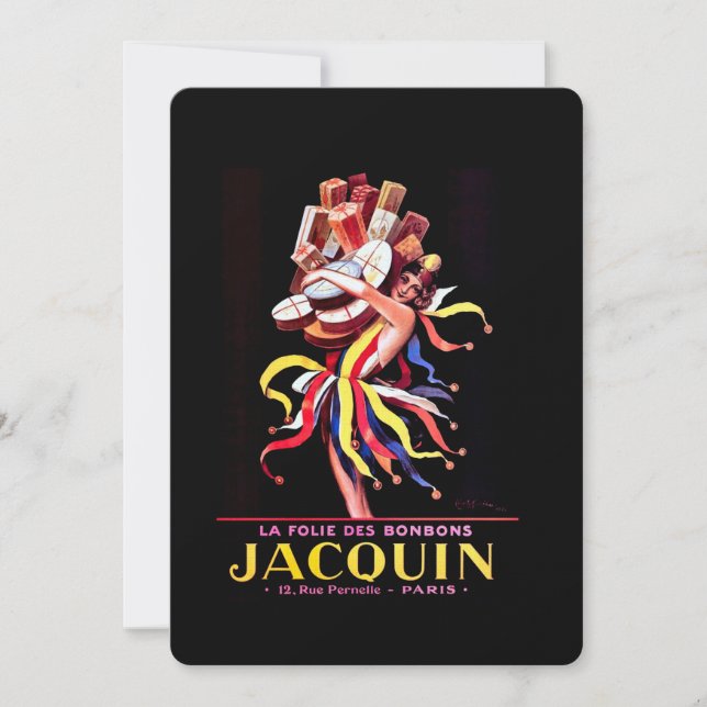 Convite Publicidade Leonetto Cappiello Jacquin Bonbon (Frente)