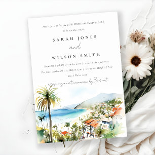 Convite Puerto Vallarta México Casamento Aniversário de Ca