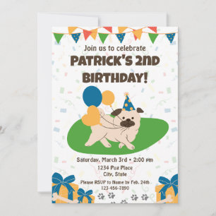 Convite Pug Birthday