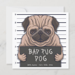 Convite Pug de Cueca