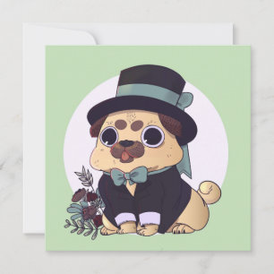 Convite Pug de Cueca