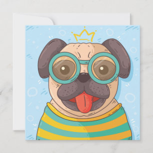Convite Pug de Cueca