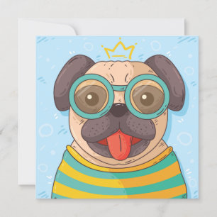 Convite Pug de Cueca