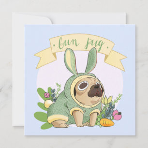 Convite Pug de Páscoa
