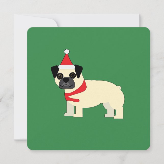 Convite Pug do Papai Noel (Frente)