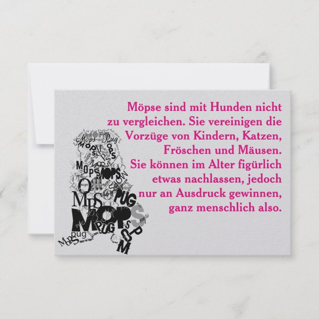 Convite Pug Dog Invants (Frente)