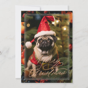 Convite Pug Elf de Natal