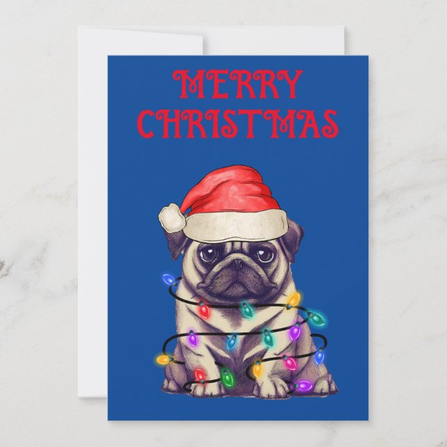CONVITE "PUG ENROLADO EM LUZES DE NATAL" (Frente)
