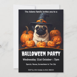 Convite Pug Halloween Party