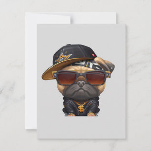 Convite Pug Hip Hop Super