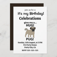 Pug Me Dê Um Aniversário De Pug Abraço