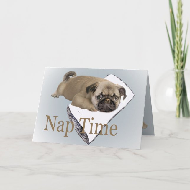 Convite Pug Nap Time Invitation (Frente)