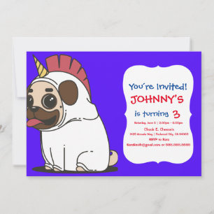 CONVITE PUG UNICORN
