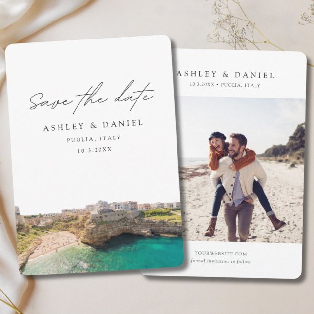 Convite Puglia Casamento Itália Salve a Data (Puglia Wedding Italy Save the Date Invitation
)